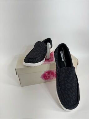 Not Rated Black and Gray Canvas Slip-On Shoe